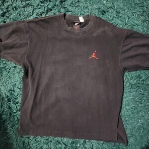 Vintage Nike Air Jordan Black Crewneck Sweatshirt Red Jumpman Logo